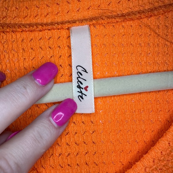 Celeste Orange Ruffle Sleeve Top - Picture 3 of 5